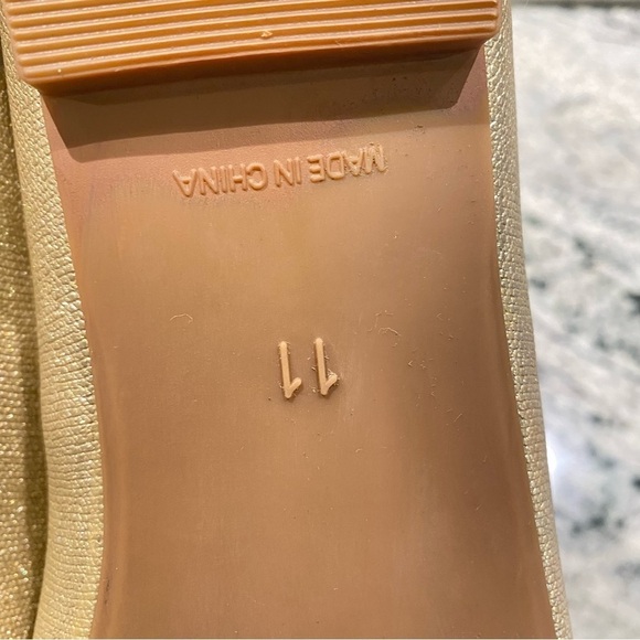 MYSOFT  Women's 11 Pointed Toe Ballet Flats Slip On Casual Shoe GOLD shimmer NWT - Picture 8 of 9